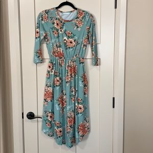 Mint floral dress